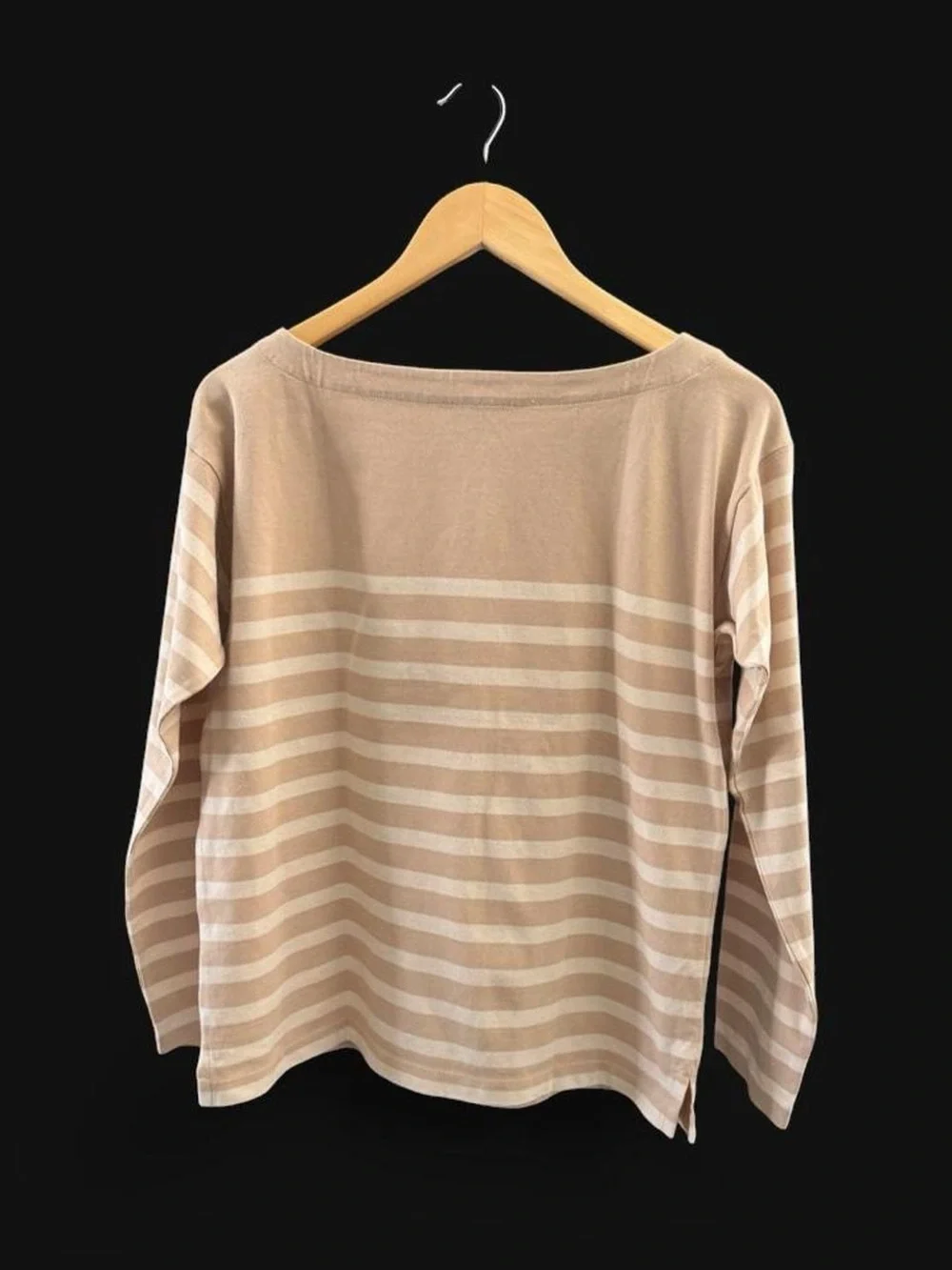 J.Crew cream and beige striped long sleeve top in a S